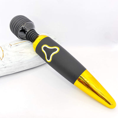Pretty Love Vibrating Body Wand Black And Gold