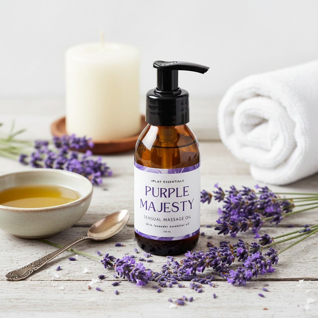 4Play Sensual Massage Oil (Lavender) - 4Play Essentials