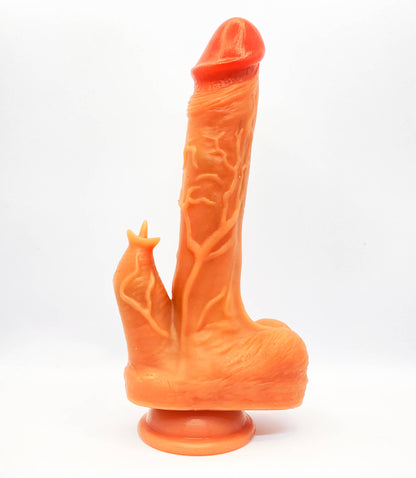 Realistic Heated Silicone Thrusting Dildo Vibrator (8.7 inch/22 cm)