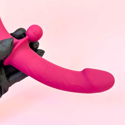 Remote Double Ended Dildo Vibrator  on a pink background