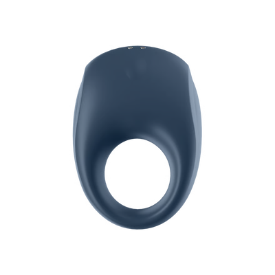 Blue ring-shaped Satisfyer Strong One Vibrating Cock Ring with App Control on a white background