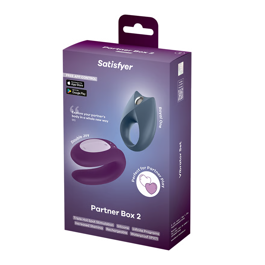 Satisfyer Partner Box 2 packaging with product images on a white background