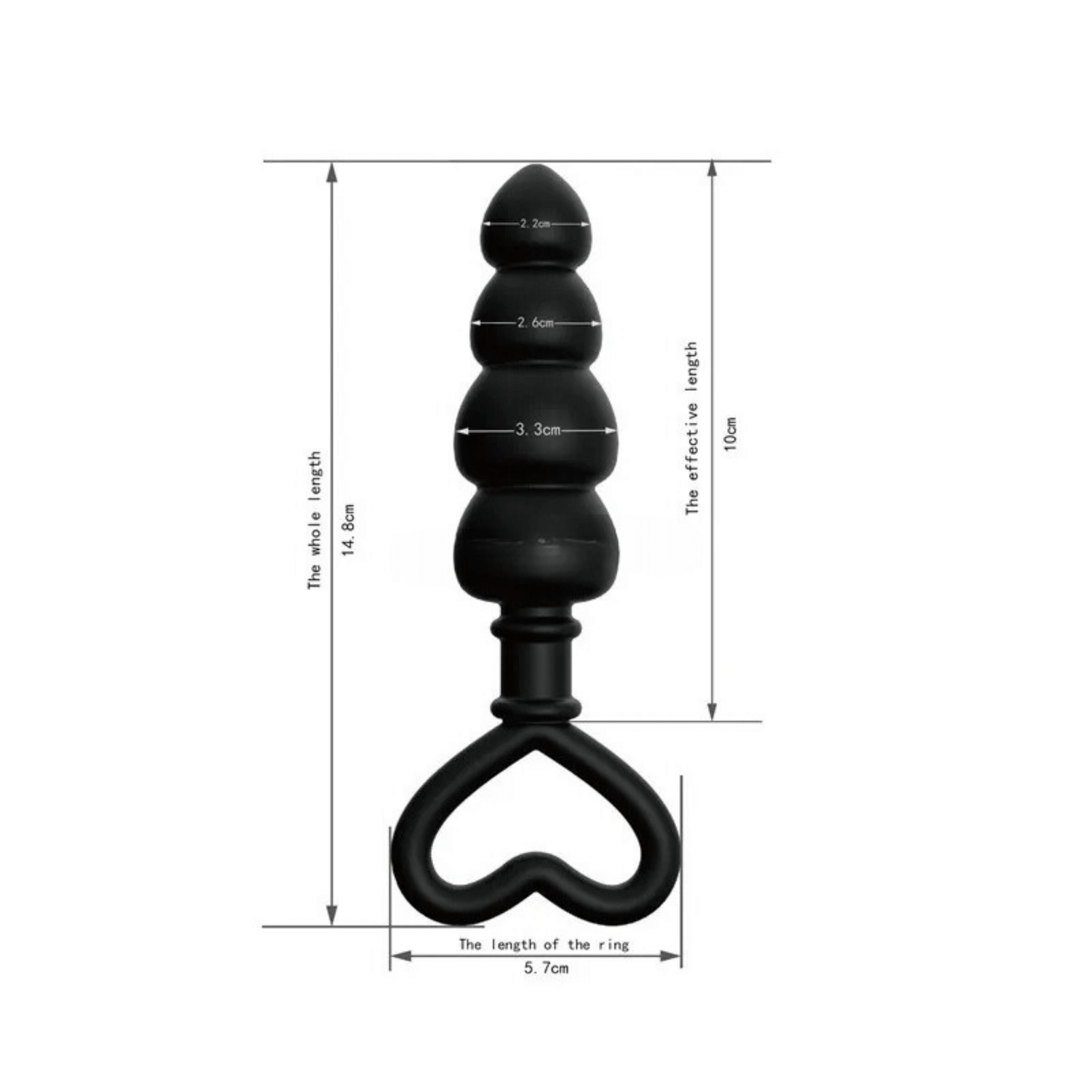 Silicone Anal Probe dimensions