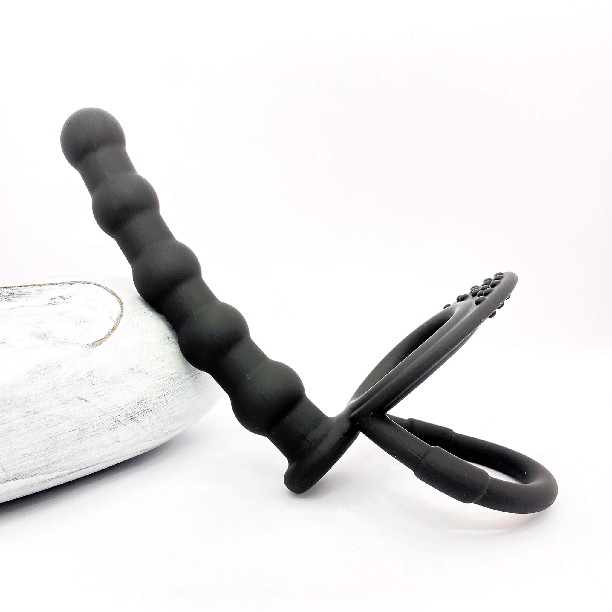Silicone Double Penetration Strap-On Cock Ring
