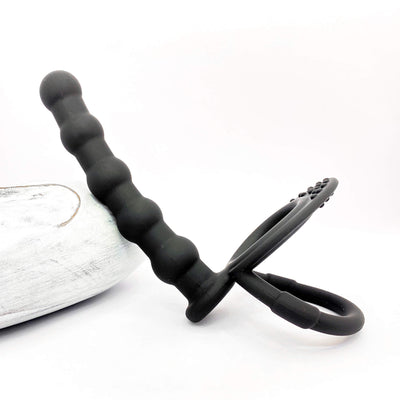 Silicone Double Penetration Strap-On Cock Ring