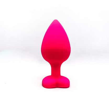 Silicone butt Plugs with heart base pink