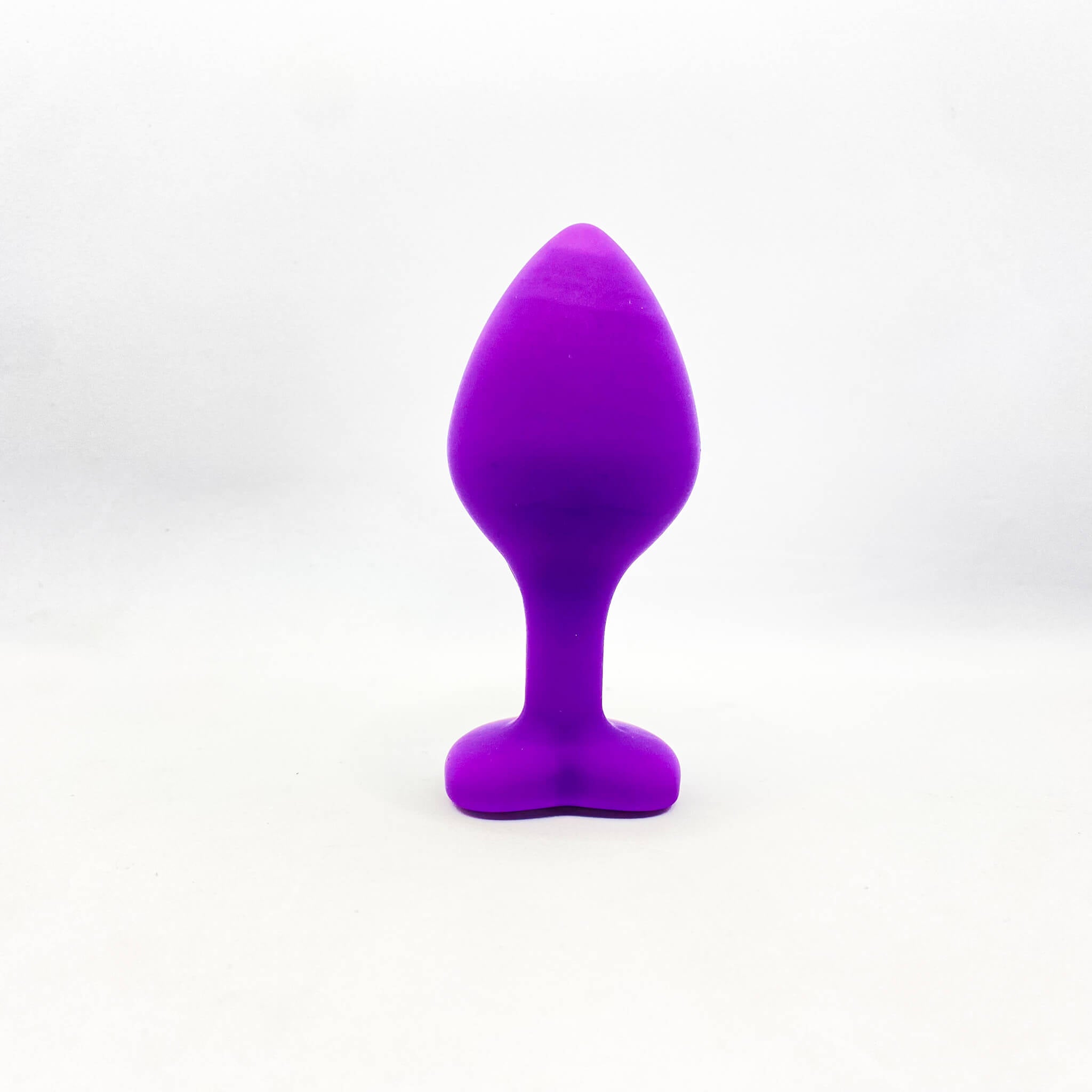 Silicone butt Plugs with heart base purple