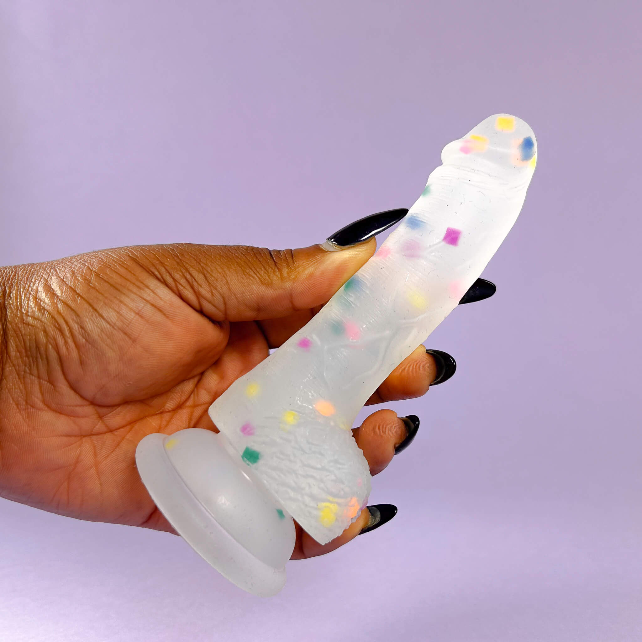 Small Clear Confetti Dildo (14cm/5.5Inch)
