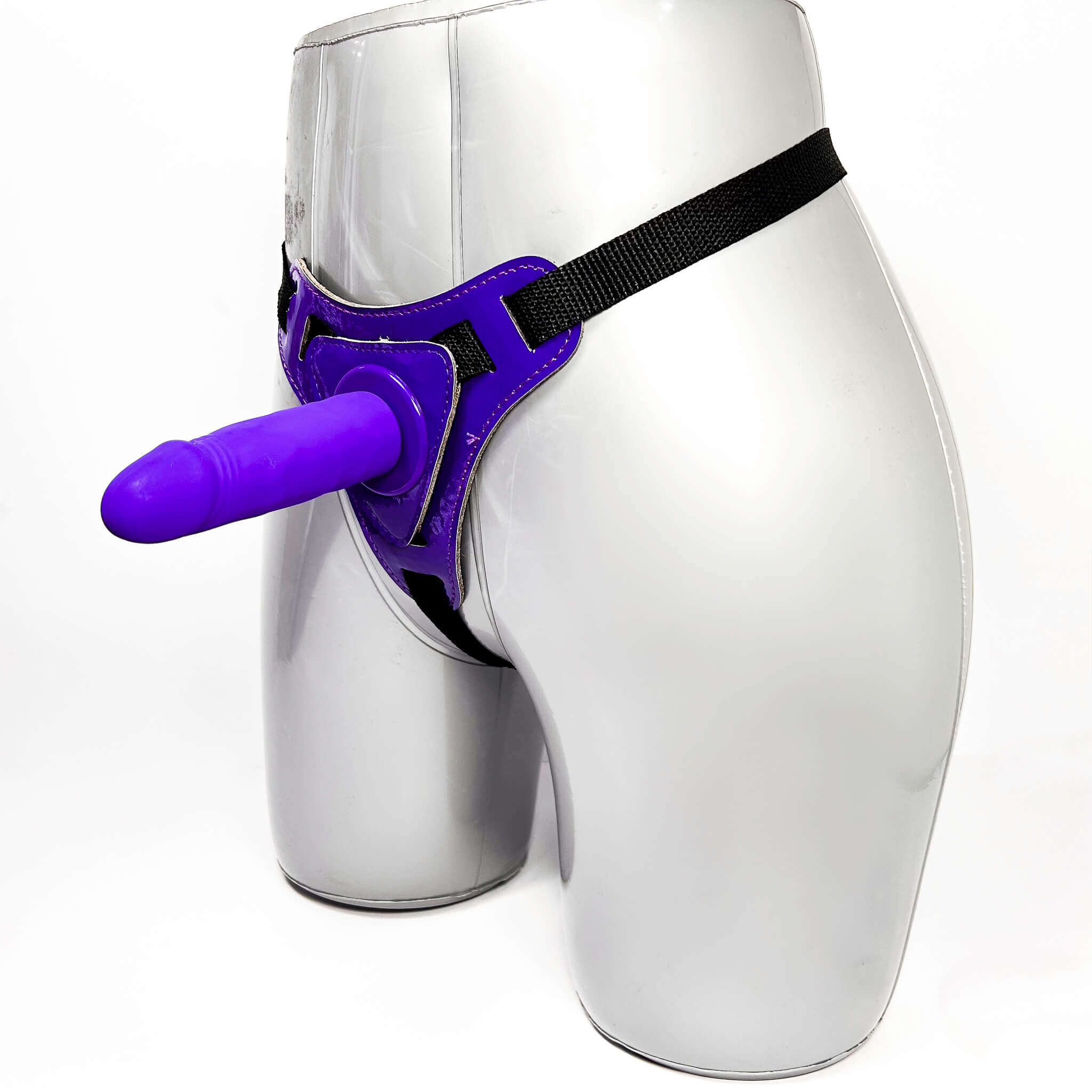 Small Silicone Strap-On Dildo purple