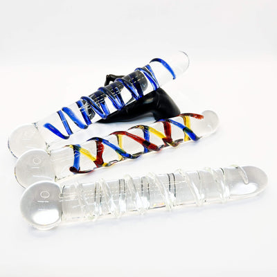 Swirly glass dildo