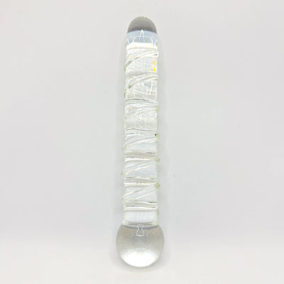 Swirly glass dildo clear