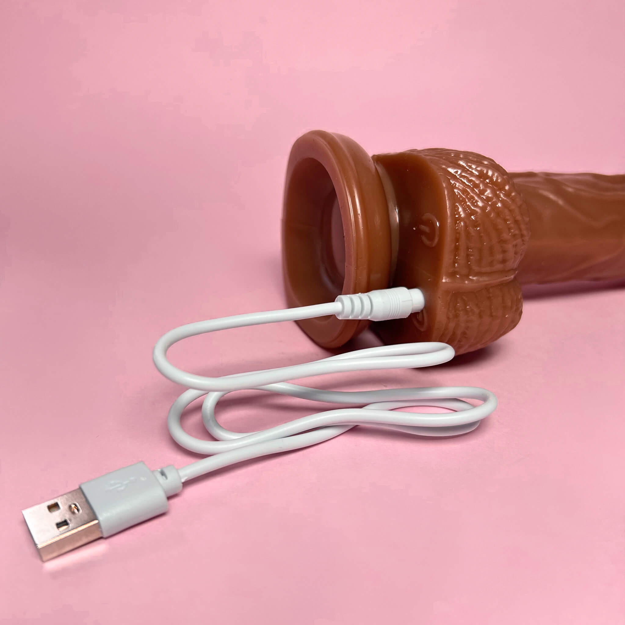 Thrusting rotating dildo with tongue