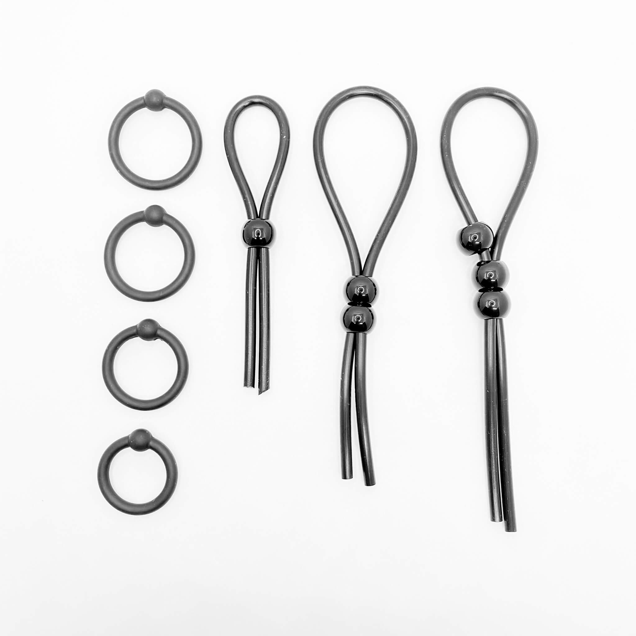 Total Control Silicone Cock Ring and Loop Set (7pcs)