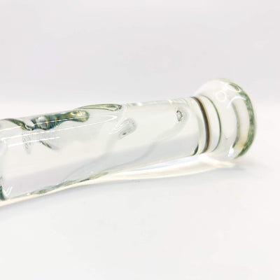 Transparent veins glass dildo massager