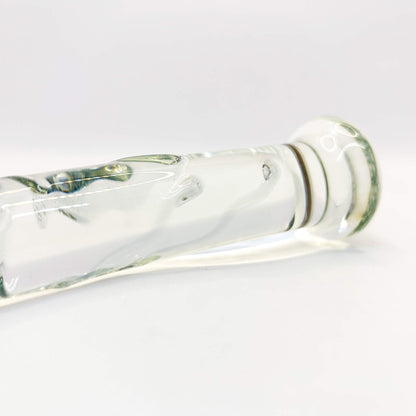 Transparent veins glass dildo massager
