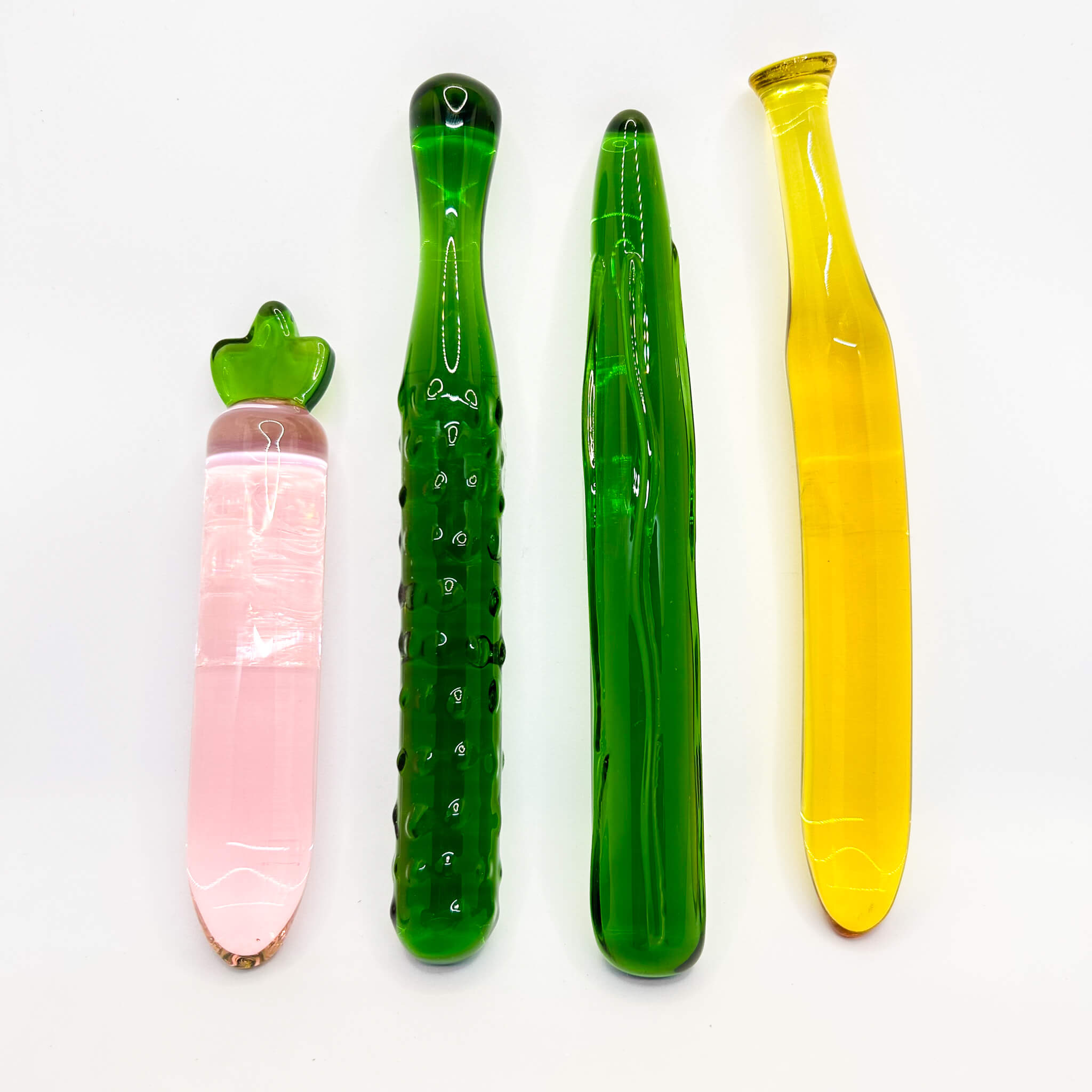 Veggie and fruit glass dildo