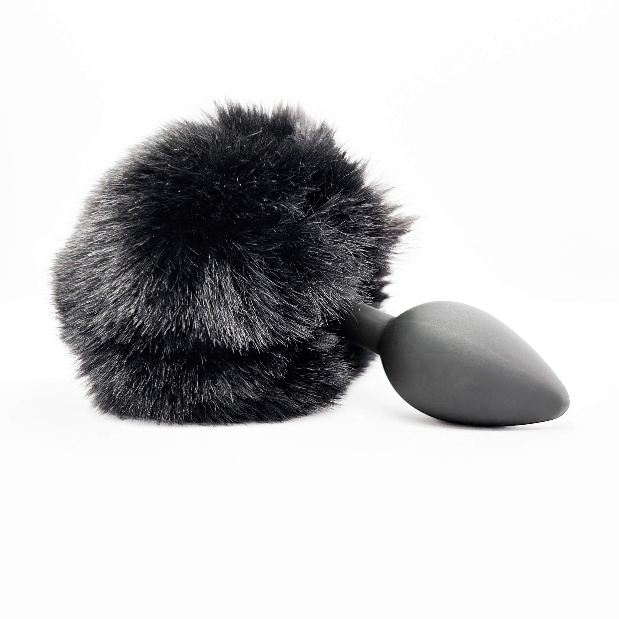 bunny tail anal plug black