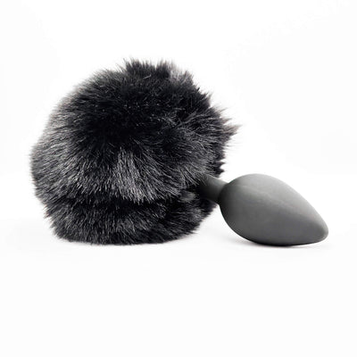bunny tail anal plug black