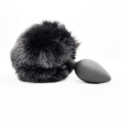 bunny tail anal plug black