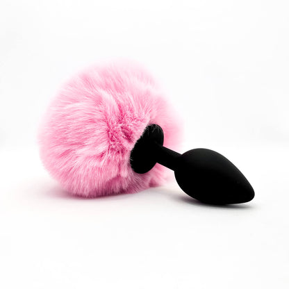 bunny tail anal plug pink