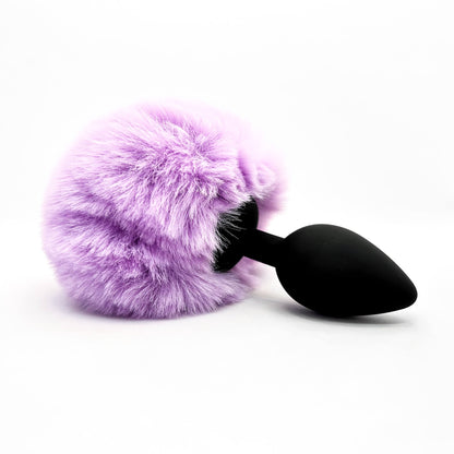 bunny tail anal plug purple
