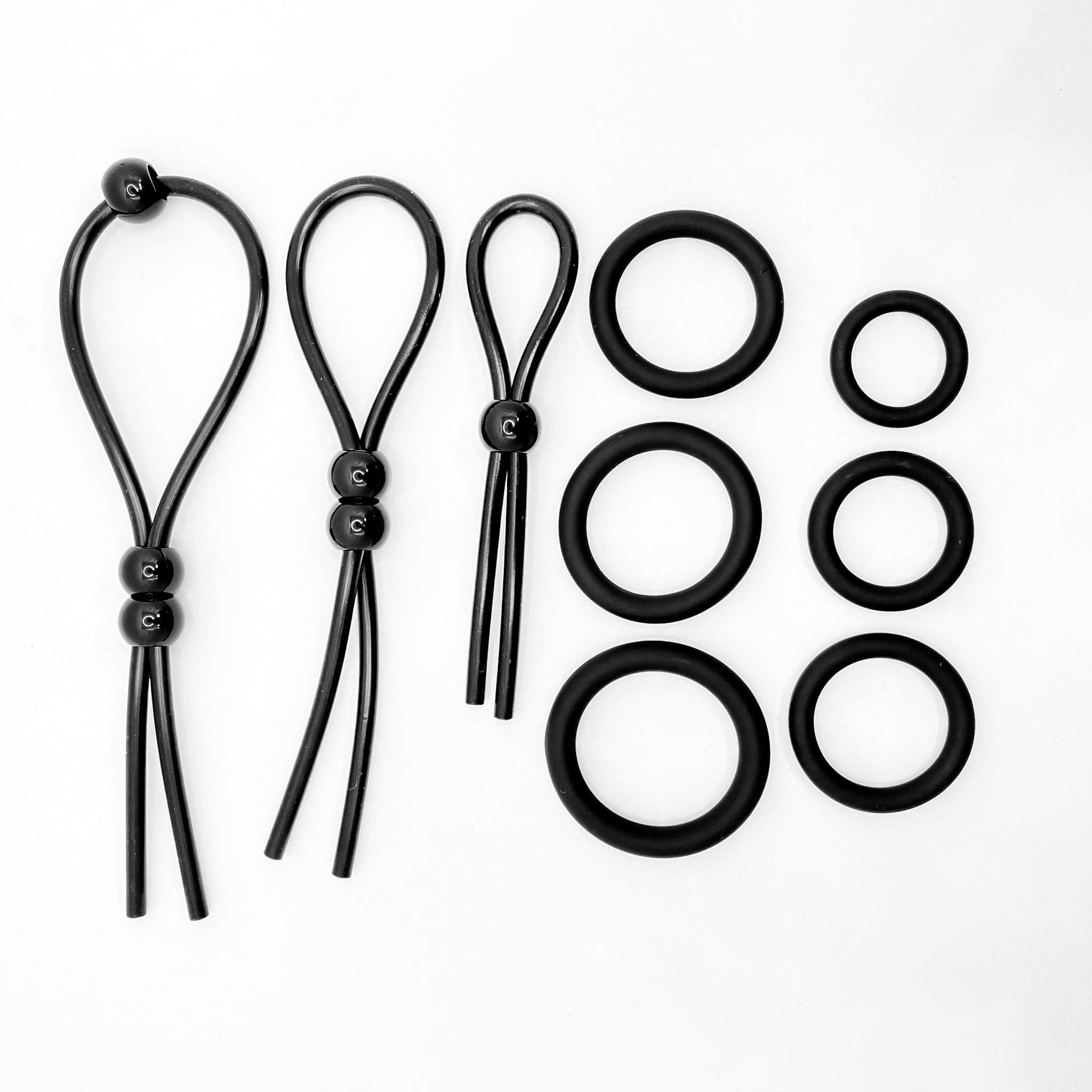 silicone cock ring set black