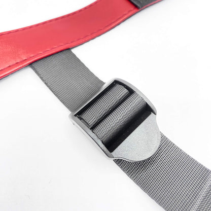 Gray belt with a buckle on a white background