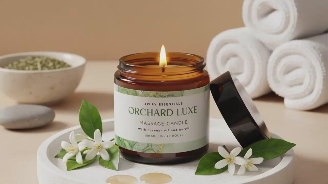 Load video: 4Play Soy Wax Massage Candle 100ml - Orchard Luxe