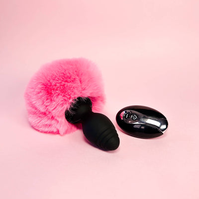 rabbit tail butt plug pink