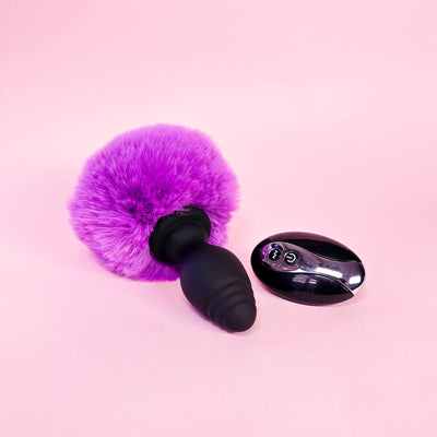 rabbit tail butt plug purple