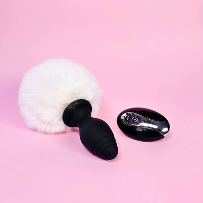 rabbit tail butt plug white