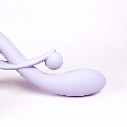 rechargeable rabbit vibrator on a white background