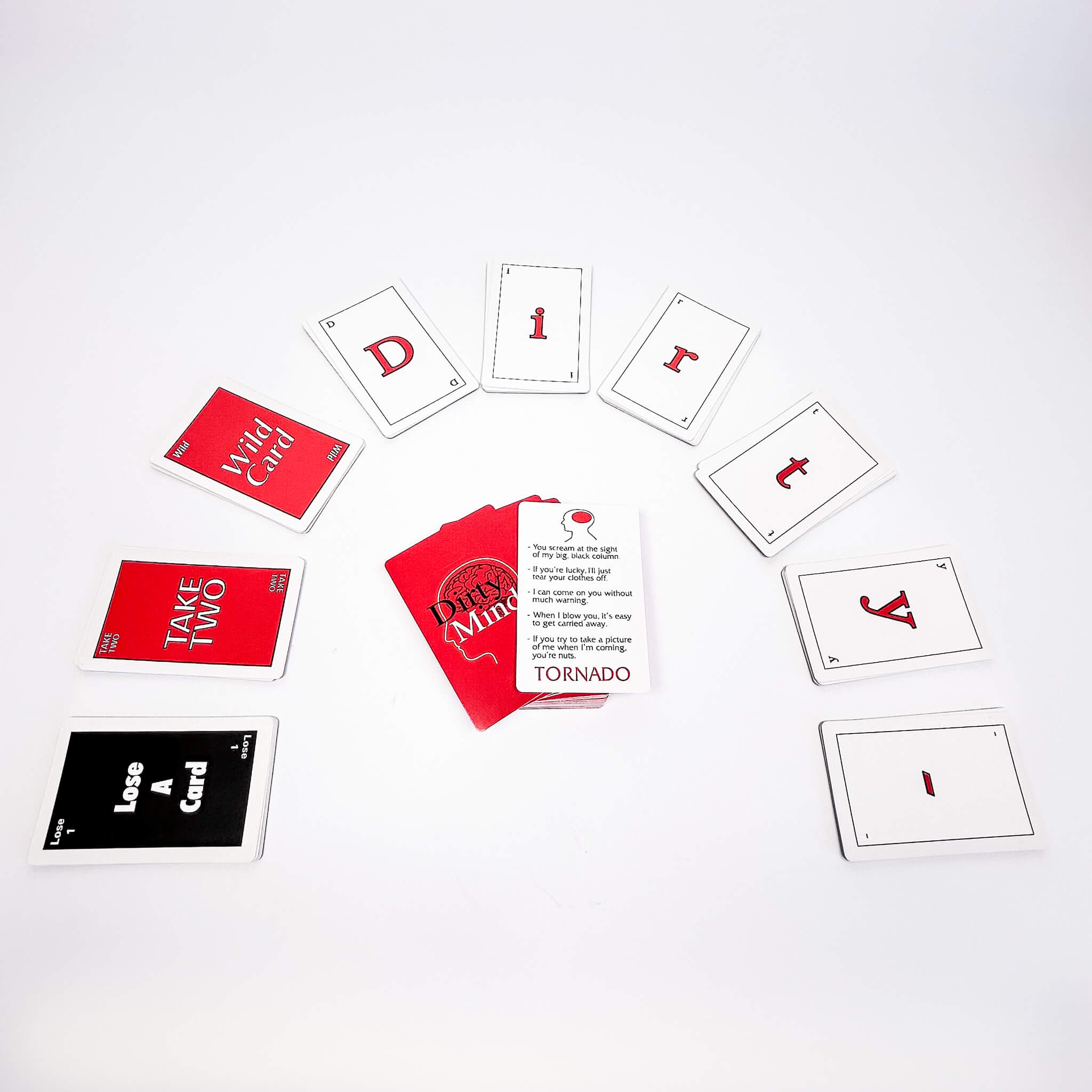 Set of cards with various messages on a white background