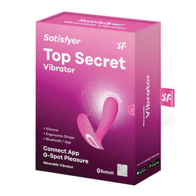 Satisfyer Top Secret Vibrator packaging on a white background