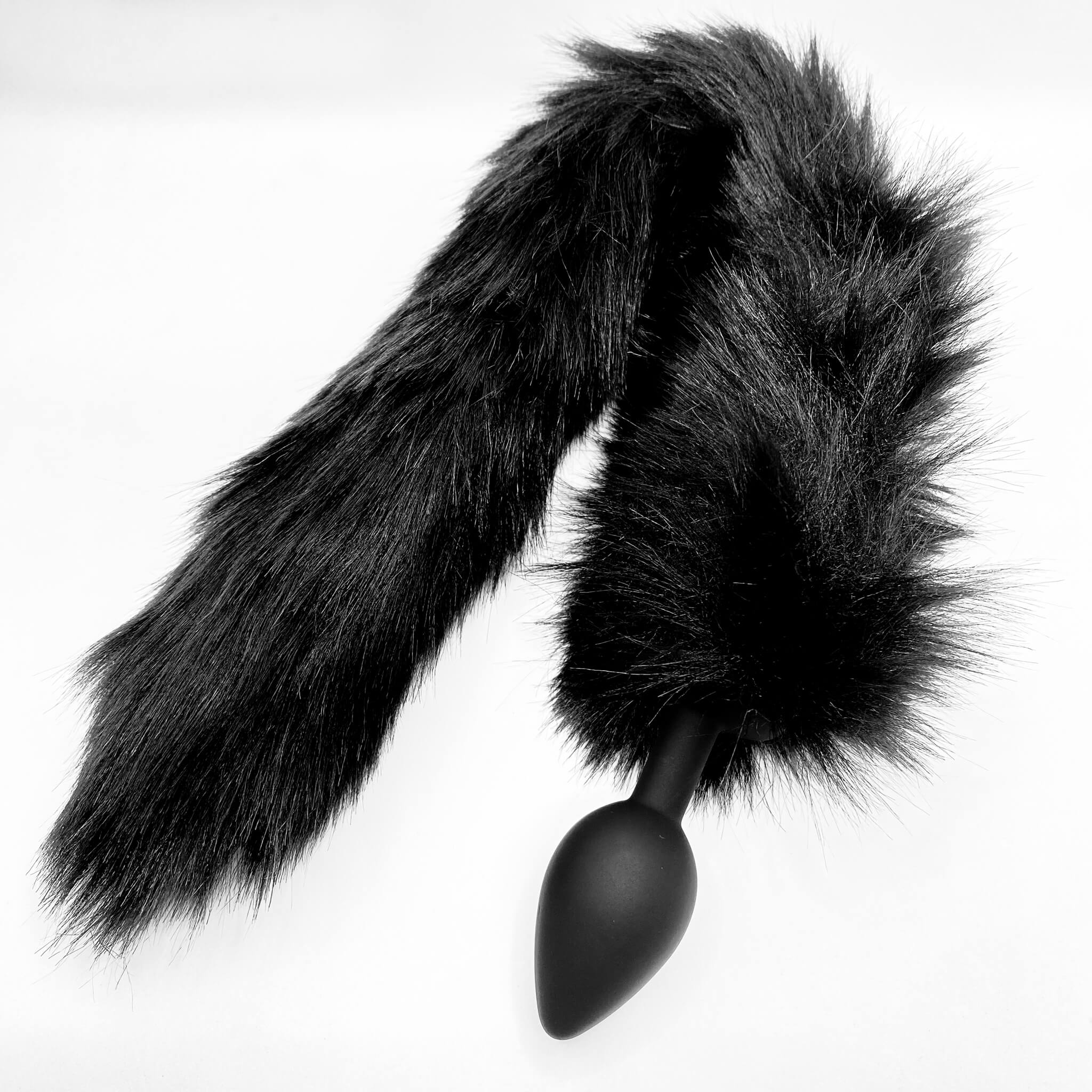 silicone fox tail black