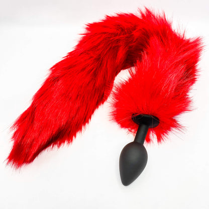 silicone fox tail red