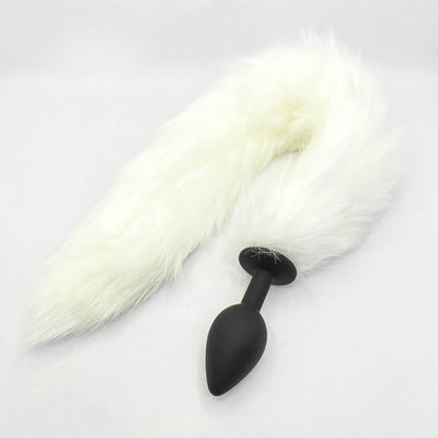 silicone fox tail white
