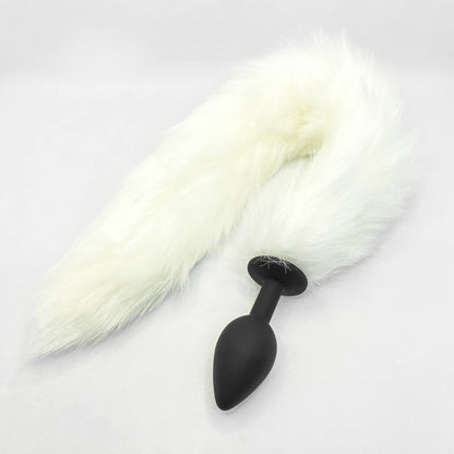 silicone fox tail white
