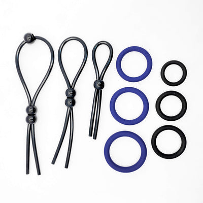 silicone cock ring set blue