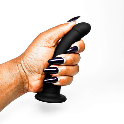 small black silicone strap on dildo