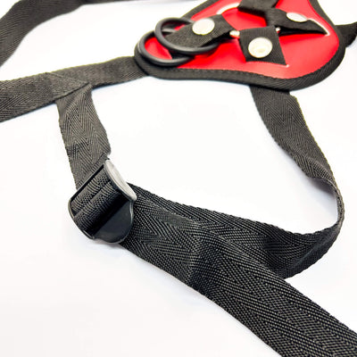 strap on harness red