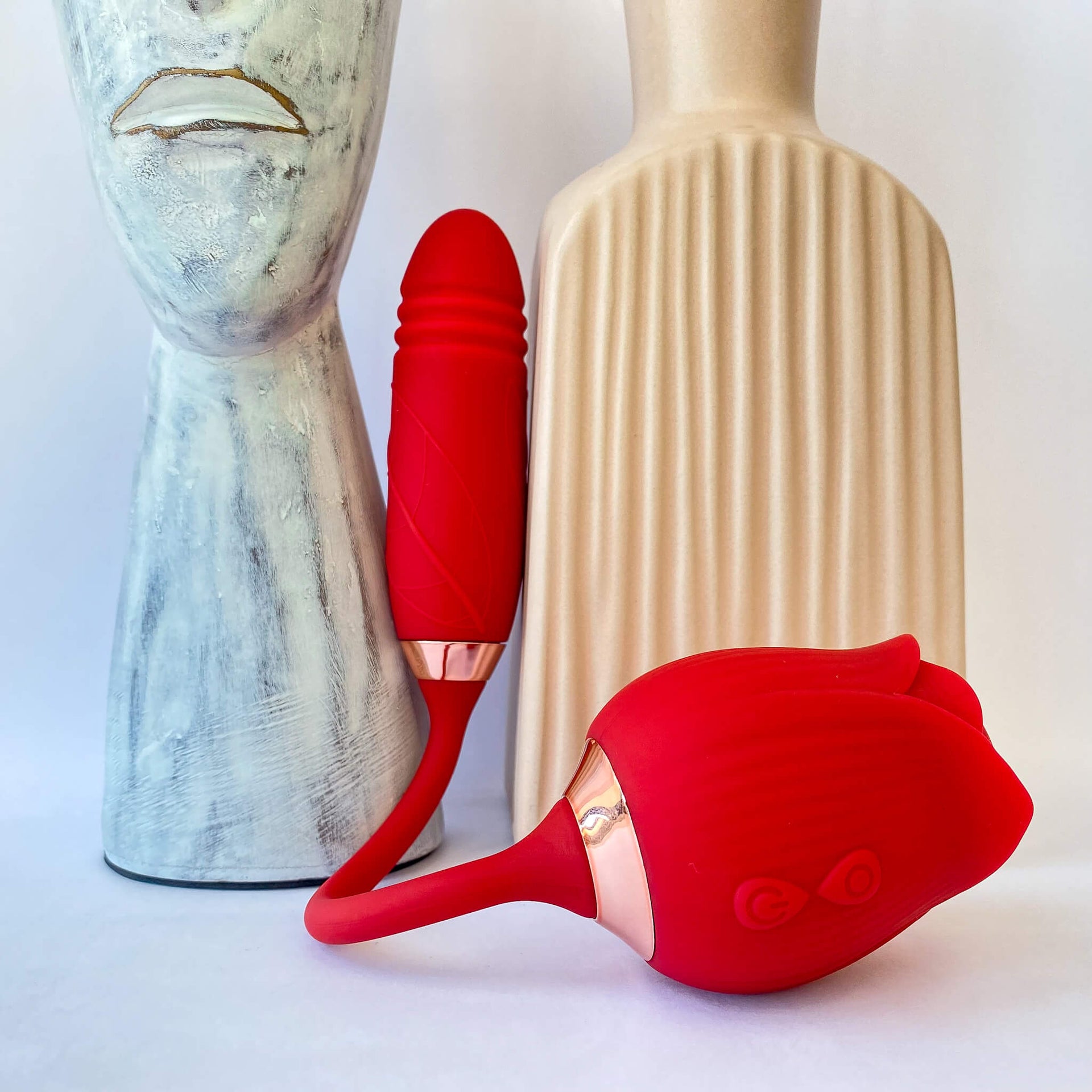 2-in-1 Thrusting Rose Vibrator - 4Play Essentials 2-in-1 Thrusting Rose Vibrator - 4Play Essentials