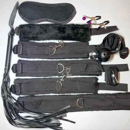 7 piece BDSM set black