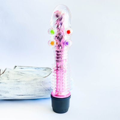 Beaded Spiky Big Bullet Vibrator pink