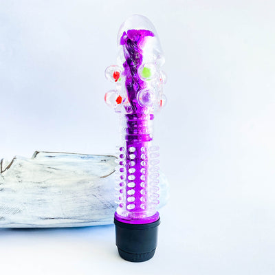 Beaded Spiky Big Bullet Vibrator purple