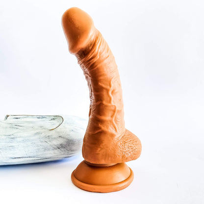 Bend Over Curved Dildo brown