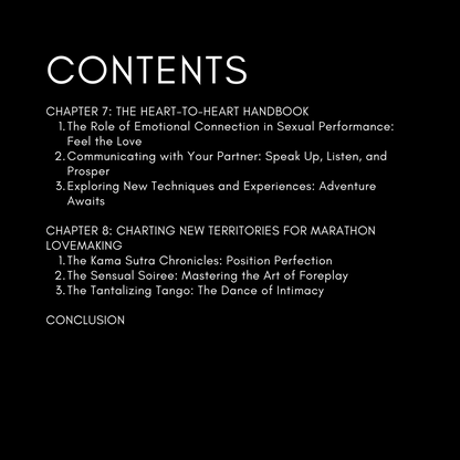 Boost Your Sexual Stamina eBook contents page 3