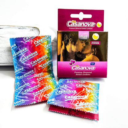 Casanova Premium Dotted Condoms 4s - Banana