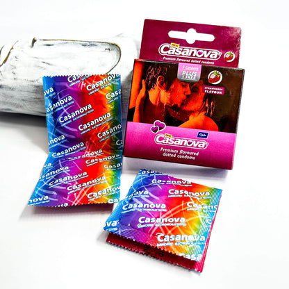 Casanova Premium Dotted Condoms 4s - strawberry