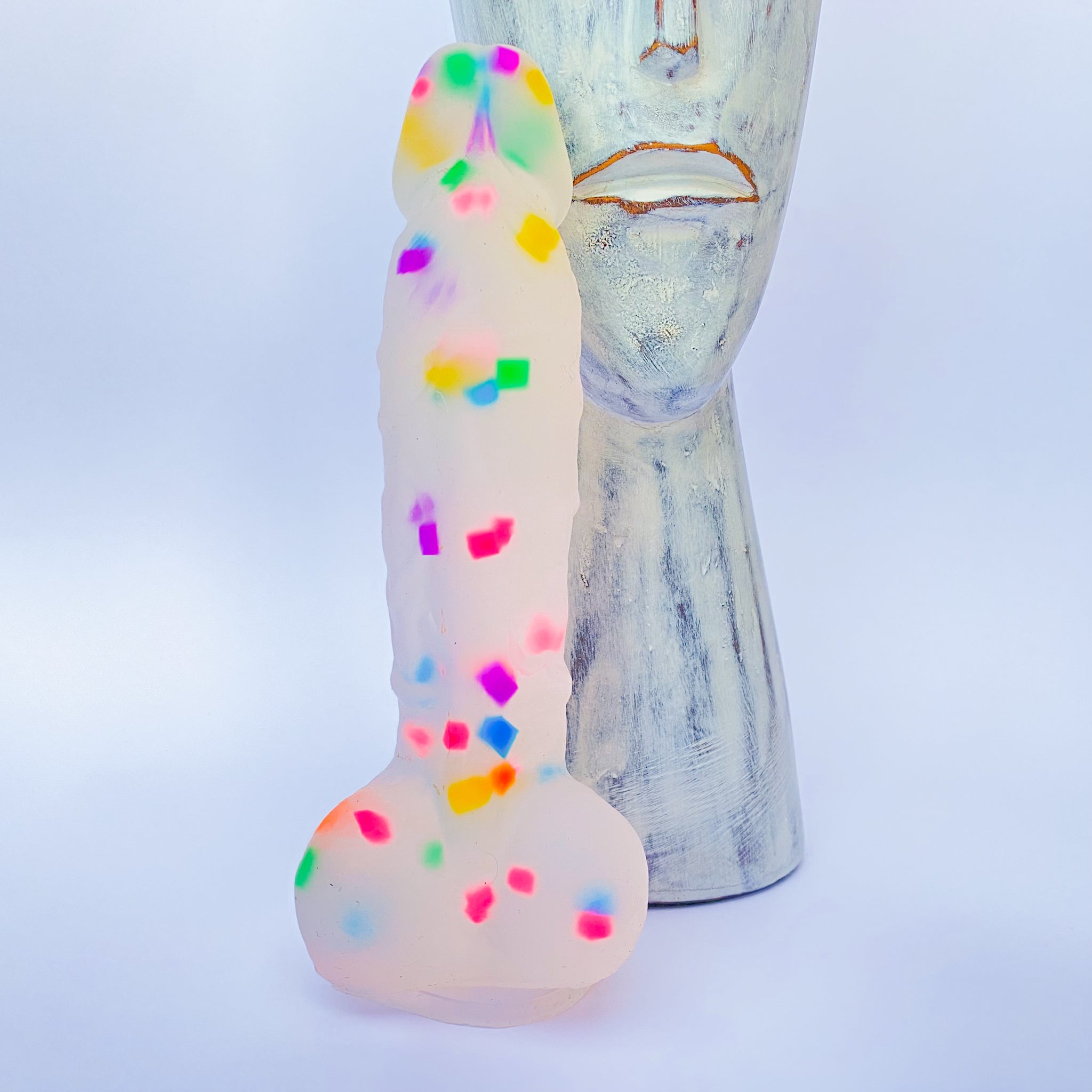 Colorful Confetti Silicone Dildo with Suction Cup
